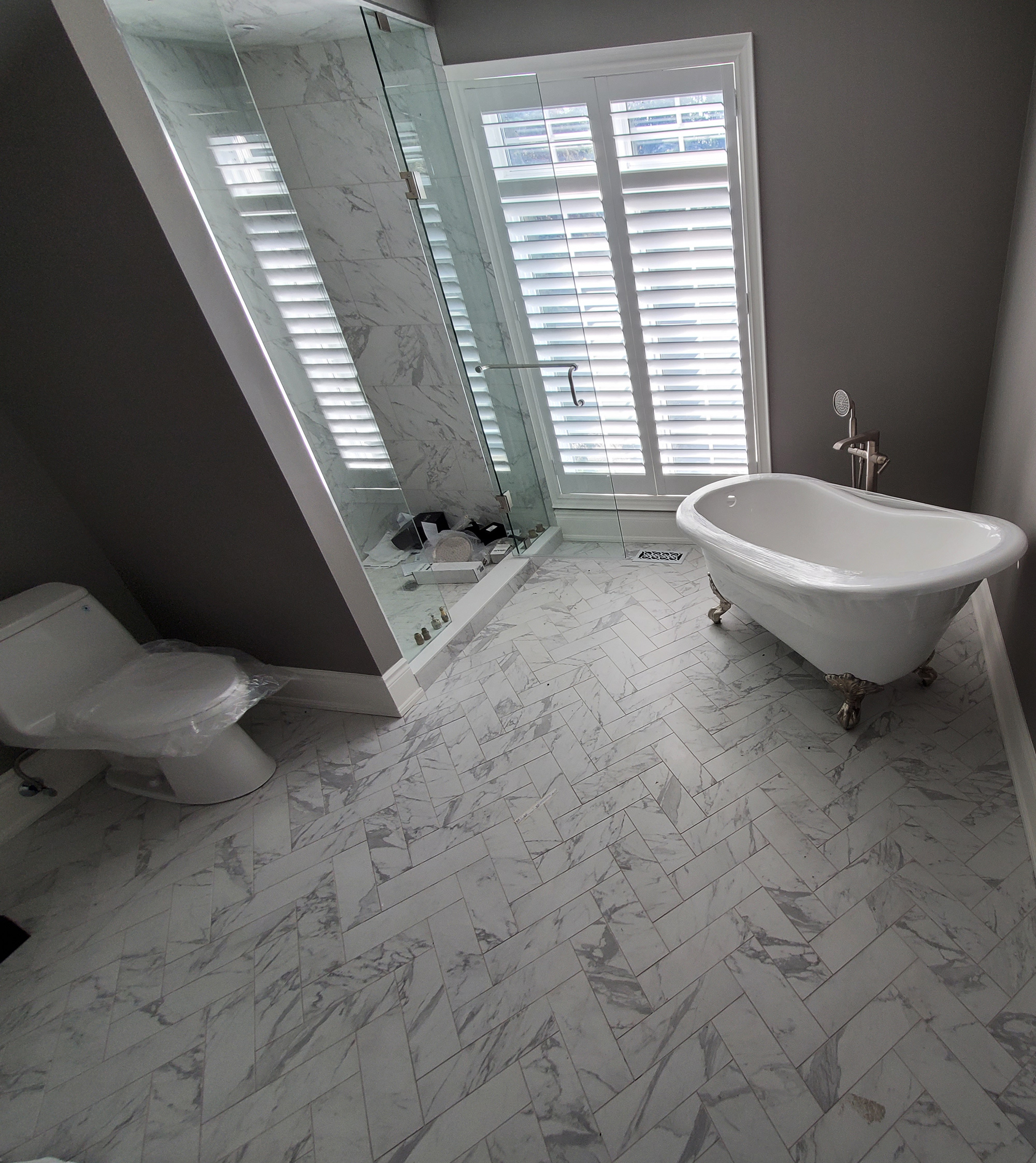 Bathroom tile installation in Aurora