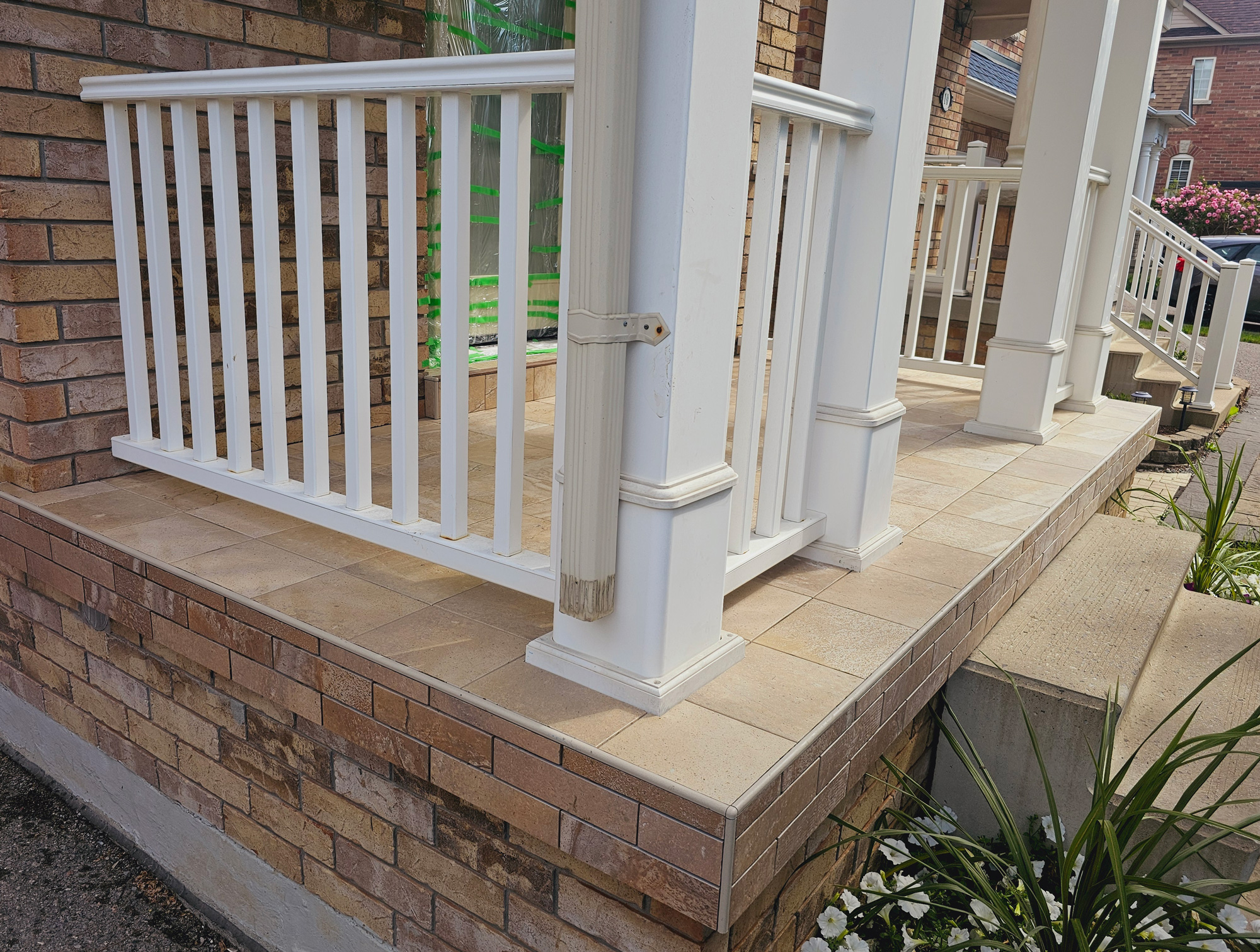 Porch tile installation in Aurora