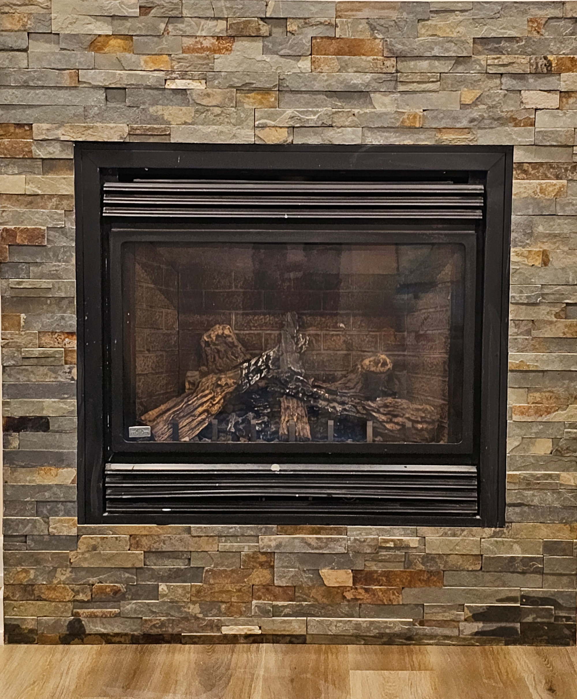 Fireplace stone installation in Newmarket