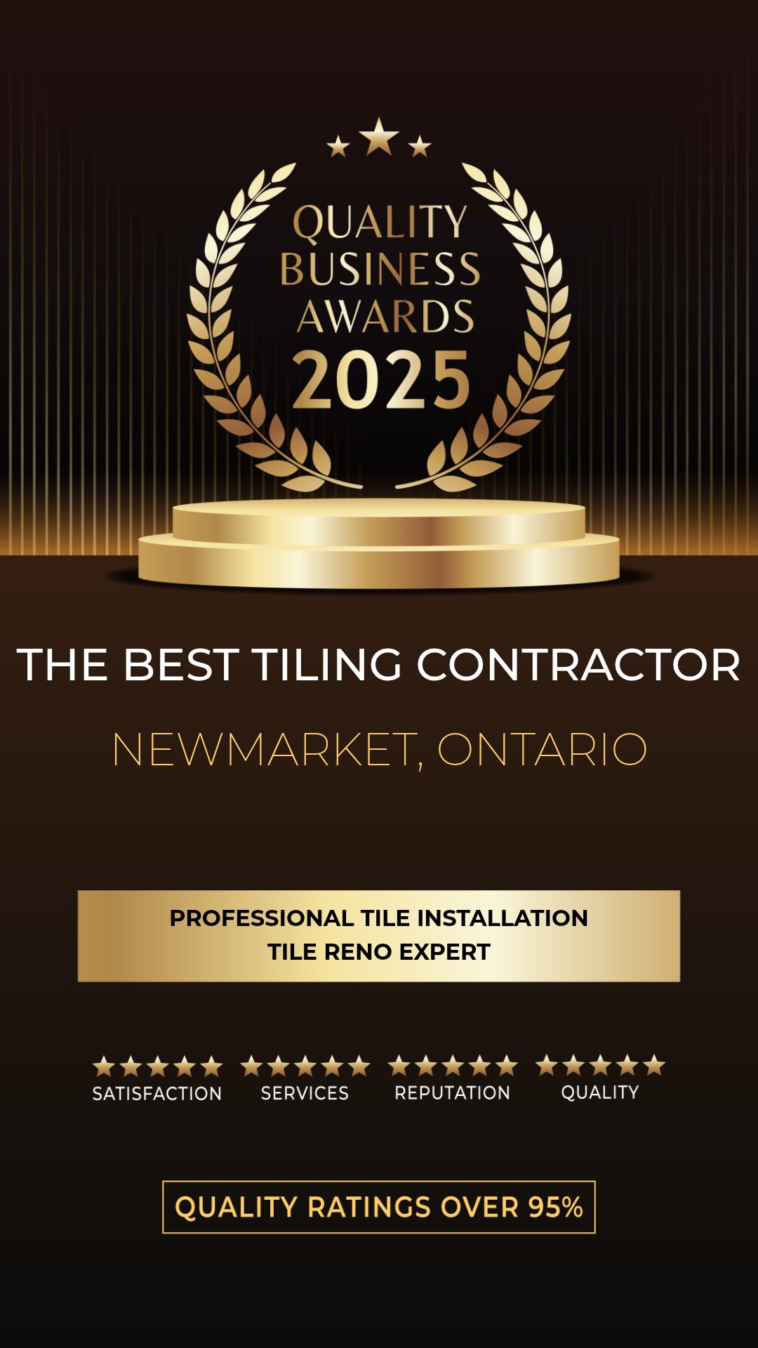 Best Tiling Contractor in Newmarket Award 2025 Tile Reno Expert